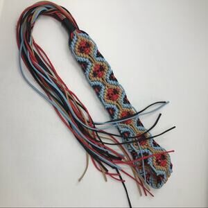 Multi color casual boho woven belt